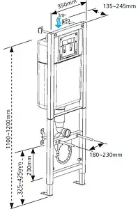 Инсталляция для подвесного унитаза Set 3 в 1 Cersanit Black 35 leon S-IN-BLACK-Cg-w с кнопкой хром глянцевый Инсталляция для подвесного унитаза Set 3 в 1 Cersanit Black 35 leon S-IN-BLACK-Cg-w с кнопкой хром глянцевый, 2