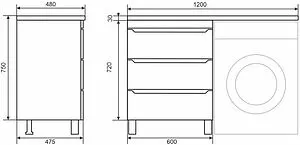 Тумба-умывальник напольная Uperwood Tanos 120 L белый 291021001 Тумба-умывальник напольная Uperwood Tanos 120 L белый 291021001, 2