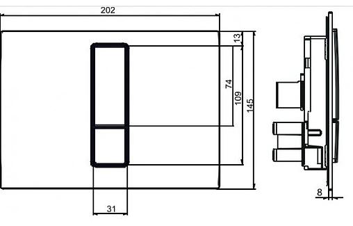 Инсталляция для подвесного унитаза Set 3 в 1 Sanit INEO PLUS 90.733.00..S004 с кнопкой Ineo Bright хром матовый