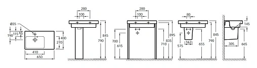 Раковина Jacob Delafon Odeon Up 65 R белый E4757G-00