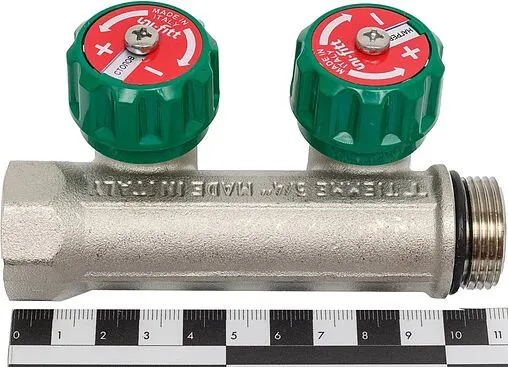 Коллектор регулирующий проходной 2 отвода ¾&quot;в/н x ½&quot;н Uni-fitt 411N3220