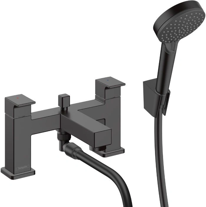 Смеситель на борт ванны на 2 отверстия Hansgrohe Vernis Shape Vario чёрный матовый 71462670