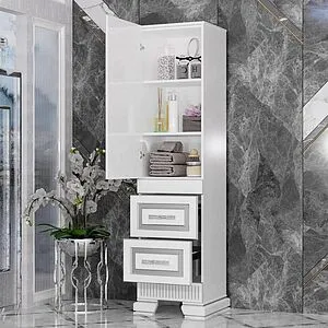 Шкаф-пенал напольный Opadiris Оникс 50 L белый Z0000005505, 4