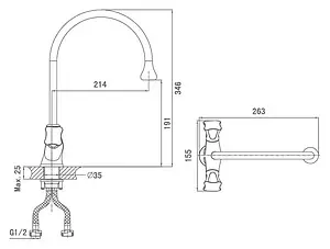 Смеситель для кухни D&K Grimm Hessen хром DA1382401, 2