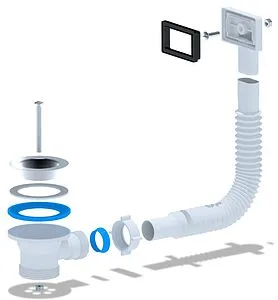 Выпуск для мойки с прямоугольным переливом Ани Пласт хром N105S Выпуск для мойки с прямоугольным переливом Ани Пласт хром N105S, 3