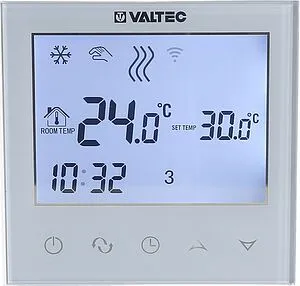 Проводной комнатный терморегулятор Wi-Fi 230В Valtec белый VT.AC712.0.0, 3