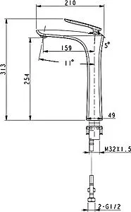 Смеситель для раковины Timo Helmi белый/хром 4011/00-16F Смеситель для раковины Timo Helmi белый/хром 4011/00-16F, 2