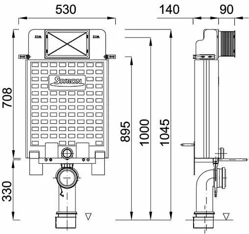 Смывной бачок скрытого монтажа Styron Niagara STY-741