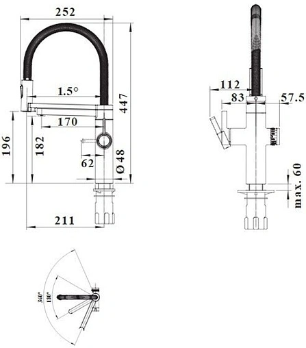 Смеситель для кухни с подключением к фильтру и выдвижным изливом Blanco Evol-S Pro нержавеющая сталь 526276
