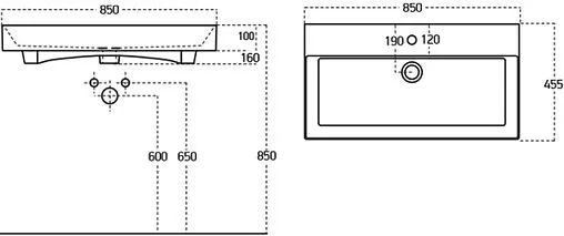 Раковина Sanovit Slim Synergy 85 белый 17085-KL