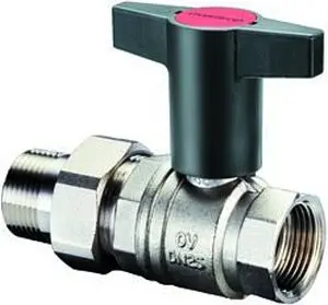 Кран шаровый с американкой ½"в x ½"н Oventrop Optibal 1075704 Кран шаровый с американкой ½"в x ½"н Oventrop Optibal 1075704, 1