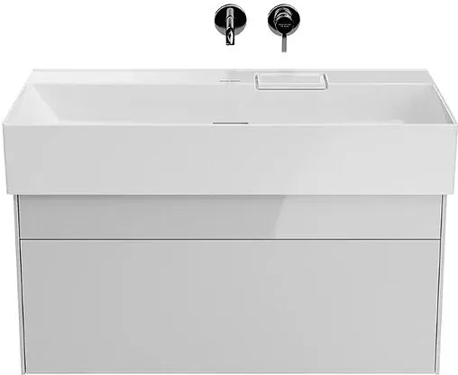 Тумба-умывальник подвесная Kerama Marazzi Logica 90 белоснежный LOG.90.2\WHT+LO.wb.90.2+LO.dis.02\CR