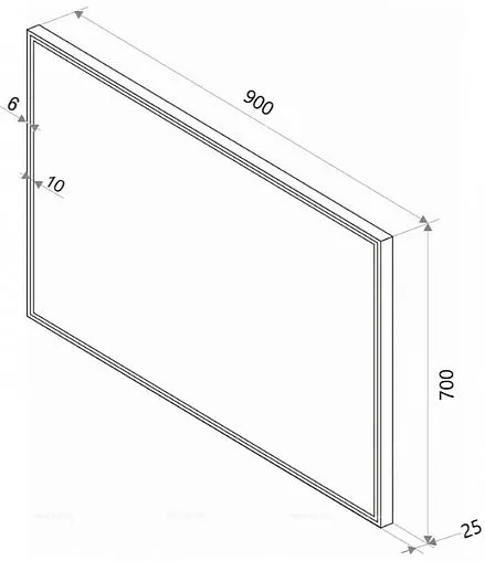 Зеркало с подсветкой Continent Sting Led 90x70 с подогревом серый ЗЛП373