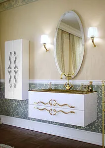 Шкаф-пенал подвесной двухстворчатый Clarberg Due Amanti 50 хром белый DUE0505W+DUER8CR Шкаф-пенал подвесной двухстворчатый Clarberg Due Amanti 50 хром белый DUE0505W+DUER8CR, 3