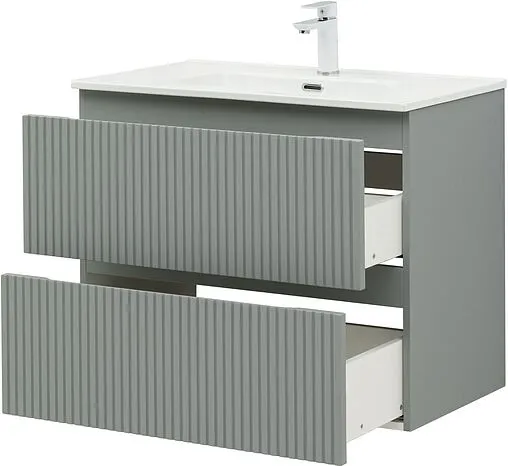 Тумба-умывальник подвесная Aquanet Джейн (Flat) 80 мисти грин 00335434+