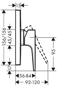 Смеситель для душа скрытого монтажа Hansgrohe Metropol шлифованная бронза 32565140 Смеситель для душа скрытого монтажа Hansgrohe Metropol шлифованная бронза 32565140, 2