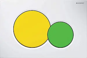 Клавиша смыва для унитаза Geberit Sigma 01 115.770.LA.5 белый/желтый/зеленый, 1