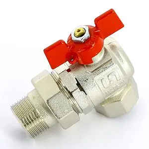 Кран шаровый с американкой угловой 1&quot;в x 1&quot;н Uni-fitt 133T4000, 5