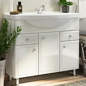 Тумба-умывальник напольная Comforty Сочи 100 белый 00004134582CF, 1