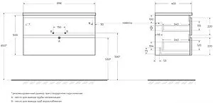 Тумба-умывальник подвесная BelBagno ALBANO 90 Rovere Vintage Bianco ALBANO-900-2C-SO-RVB+BB900/455-LV-MR-ALR Тумба-умывальник подвесная BelBagno ALBANO 90 Rovere Vintage Bianco ALBANO-900-2C-SO-RVB+BB900/455-LV-MR-ALR, 2