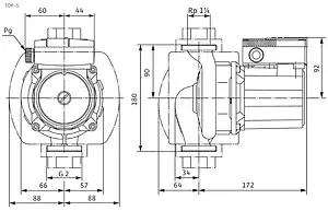 Насос циркуляционный Wilo TOP-S 30/7-EM 2048322 Насос циркуляционный Wilo TOP-S 30/7-EM 2048322, 2