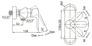 Смеситель для душа BelBagno Reno хром REN-ESDM-CRM, 2