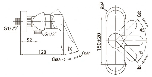 Смеситель для душа BelBagno Reno хром REN-ESDM-CRM