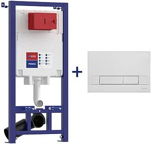 Инсталляция для подвесного унитаза Set 3 в 1 Lemark Peneda+Bit 9880110 с кнопкой хром глянцевый Инсталляция для подвесного унитаза Set 3 в 1 Lemark Peneda+Bit 9880110 с кнопкой хром глянцевый, 1