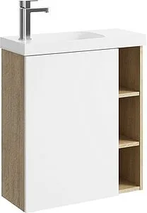 Тумба-умывальник подвесная Aqwella Alba 60 L белый матовый/дуб давос ALB0106LDD+ALB0706WM+CMPSL.06.04.D Тумба-умывальник подвесная Aqwella Alba 60 L белый матовый/дуб давос ALB0106LDD+ALB0706WM+CMPSL.06.04.D, 1