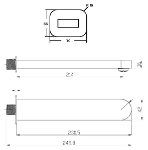 Излив для скрытого монтажа Ravak Chrome хром X07P113, 2