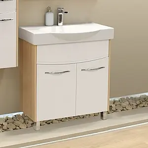 Тумба-умывальник напольная Aquaton Инфинити 76 H белый/ясень коимбра 1A1967K1IFSC0, 4