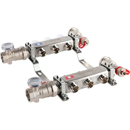 Группа коллекторная без расходомеров 3 отвода 1&quot;в/в x ¾&quot;ек Rommer RMS-3210-000003