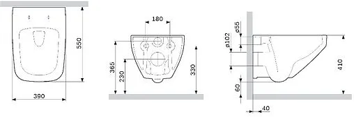Унитаз подвесной безободковый Am.Pm Inspire 2.0 FlashClean черный матовый C50A1700MBSC