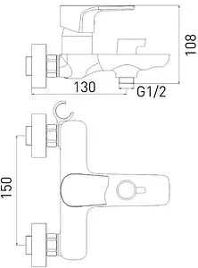 Смеситель для ванны Gross Aqua Evo Matt чёрный матовый 2155297MB Смеситель для ванны Gross Aqua Evo Matt чёрный матовый 2155297MB, 2