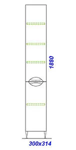 Шкаф-пенал напольный Aqwella Line 30 белый Li.05.03/1, 2
