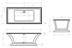 Ванна акриловая отдельностоящая Abber 170x80 AB9238 Ванна акриловая отдельностоящая Abber 170x80 AB9238, 2