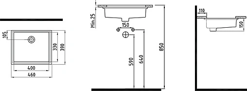 Раковина Bien Infinitum 46 белый INLA04001FD0W5000