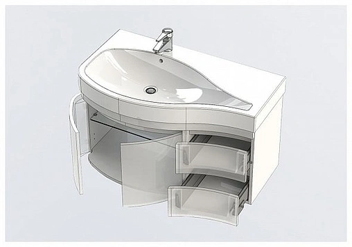 Тумба под умывальник подвесная Aquanet Сопрано 95 L белый 00169631