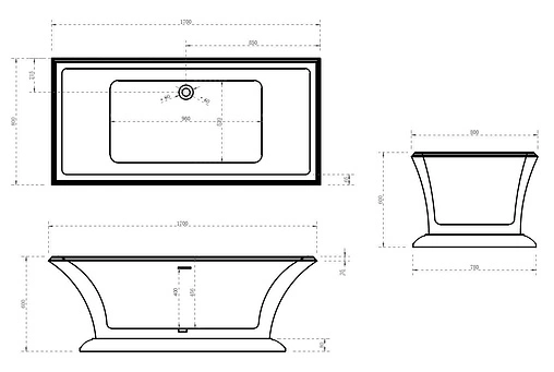 Ванна акриловая отдельностоящая Abber 170x80 AB9238 Ванна акриловая отдельностоящая Abber 170x80 AB9238
