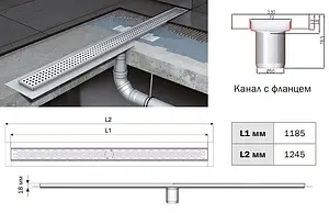 Лоток душевой 1185мм h=18мм ACO Showerdrain C 408734 Лоток душевой 1185мм h=18мм ACO Showerdrain C 408734, 2