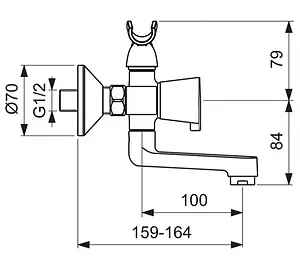 Смеситель для ванны Vidima Quadro хром BA344AA Смеситель для ванны Vidima Quadro хром BA344AA, 2