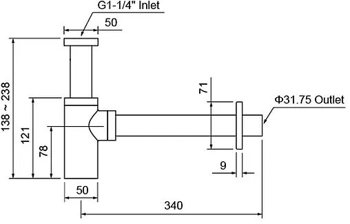 Сифон бутылочный для раковины Aquatek хром AQ6012CR Сифон бутылочный для раковины Aquatek хром AQ6012CR