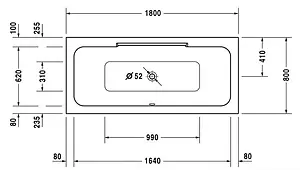 Ванна акриловая Duravit DuraStyle 180x80 700298000000000 Ванна акриловая Duravit DuraStyle 180x80 700298000000000, 2