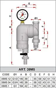 Фильтр тонкой очистки воды ½"н x ½"в Far FA 39M5 12100 Фильтр тонкой очистки воды ½"н x ½"в Far FA 39M5 12100, 2