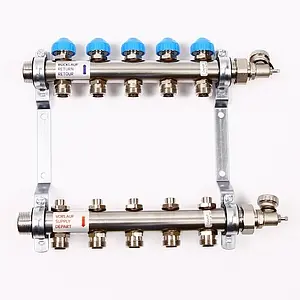 Группа коллекторная без расходомеров 5 отводов 1"н/н x ¾"ек Uni-fitt 456W4305 Группа коллекторная без расходомеров 5 отводов 1"н/н x ¾"ек Uni-fitt 456W4305, 1