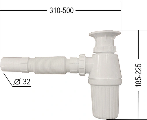Сифон бутылочный для раковины Serel белый TP08