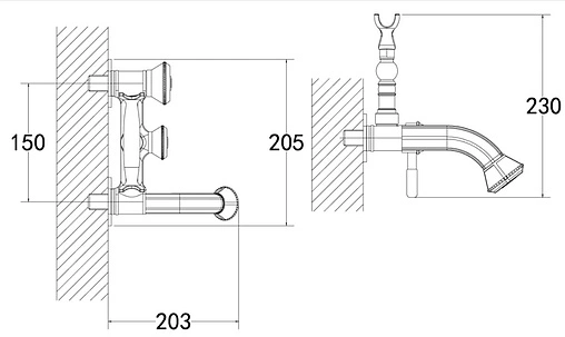 Смеситель для ванны Lemark Jasmine бронза LM6612B