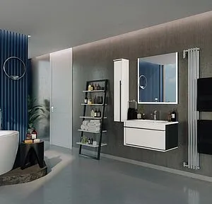 Шкаф-пенал подвесной Roca Aneto 23 L белый/чёрный матовый 857431806 Шкаф-пенал подвесной Roca Aneto 23 L белый/чёрный матовый 857431806, 5