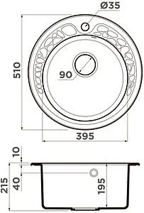 Мойка кухонная Omoikiri Tovada 51-DC темный шоколад 4993368 Мойка кухонная Omoikiri Tovada 51-DC темный шоколад 4993368, 2