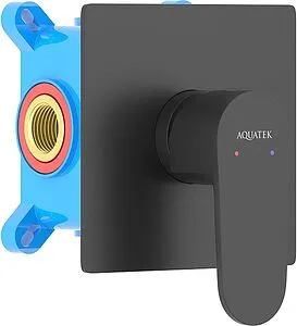 Смеситель для душа скрытого монтажа Aquatek Оберон чёрный матовый AQ1266MB, 1